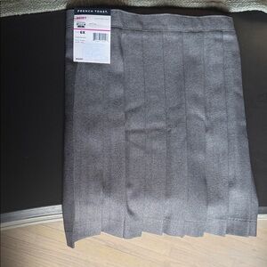 French Toast Charcoal Pleated Kids Skirt